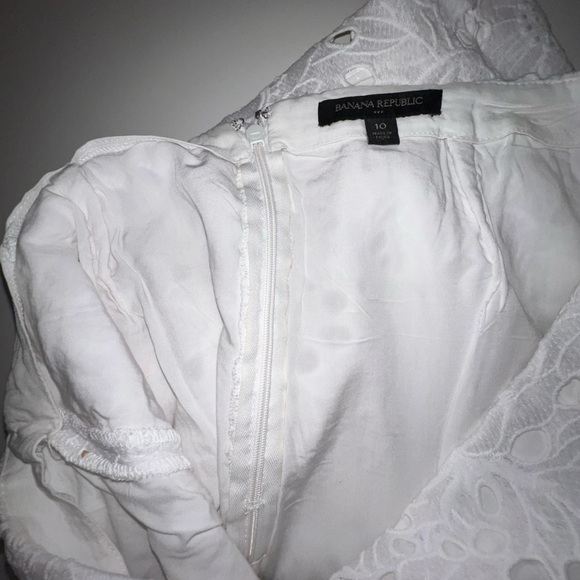 Banana Republic White Keyhole Midi Skirt Size 10 - Picture 6 of 10